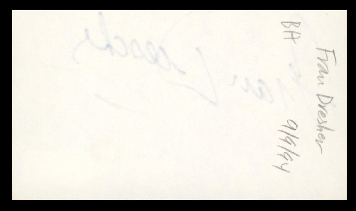 Fran Drescher The Nanny Authentic Signed 3x5 Index Card Autographed BAS