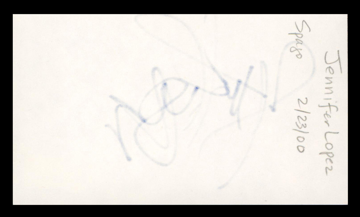 Jennifer Lopez Selena Authentic Signed 3x5 Index Card Autographed BAS #BL98152