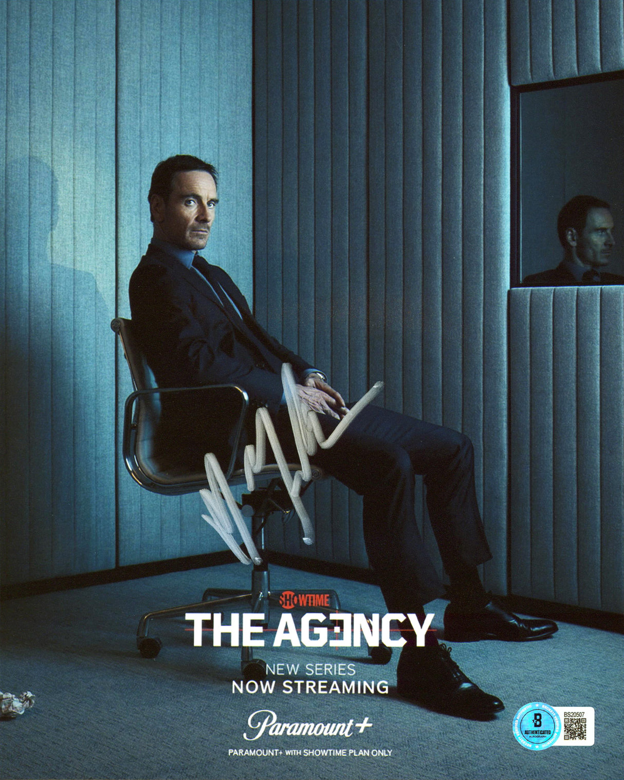 Michael Fassbender The Agency Authentic Signed 8x10 Vertical Photo BAS #BS20507