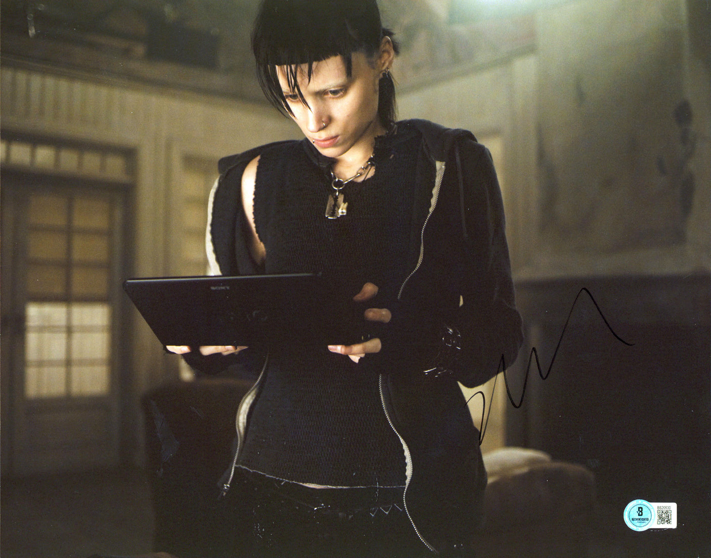 Rooney Mara The Girl with the Dragon Tattoo Signed 11x14 Photo BAS #BS20530