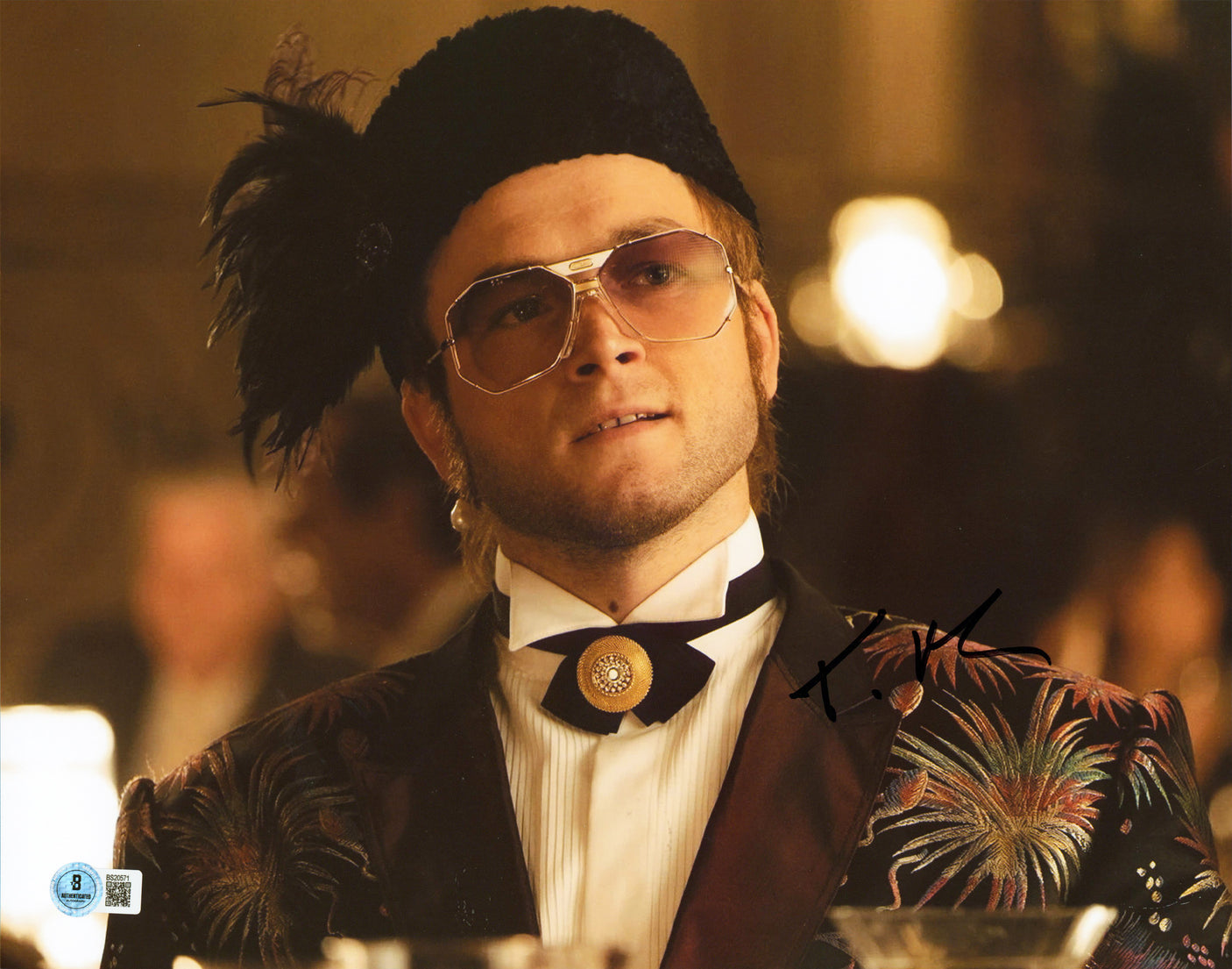Taron Egerton Rocketman Authentic Signed 11x14 Horizontal Photo BAS #BS20571