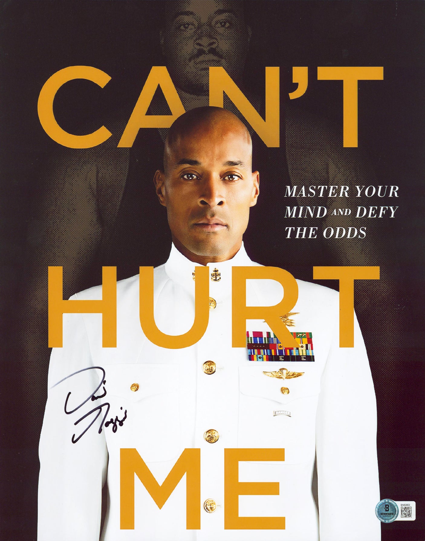 David Goggins Cant Hurt Me Authentic Signed 11x14 Book Cover Photo BAS #BN62953