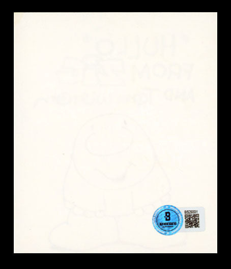 Tom Wilson "Hullo From Zig" Signed 4x4.75 Cut Signature w/ Sketch BAS #BS29331