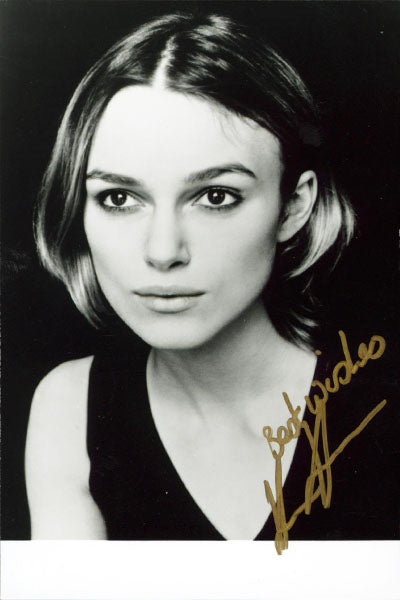 Kiera Knightley Pirates Caribbean "Best Wishes" Signed 3.5x5 Photo BAS #BS29290