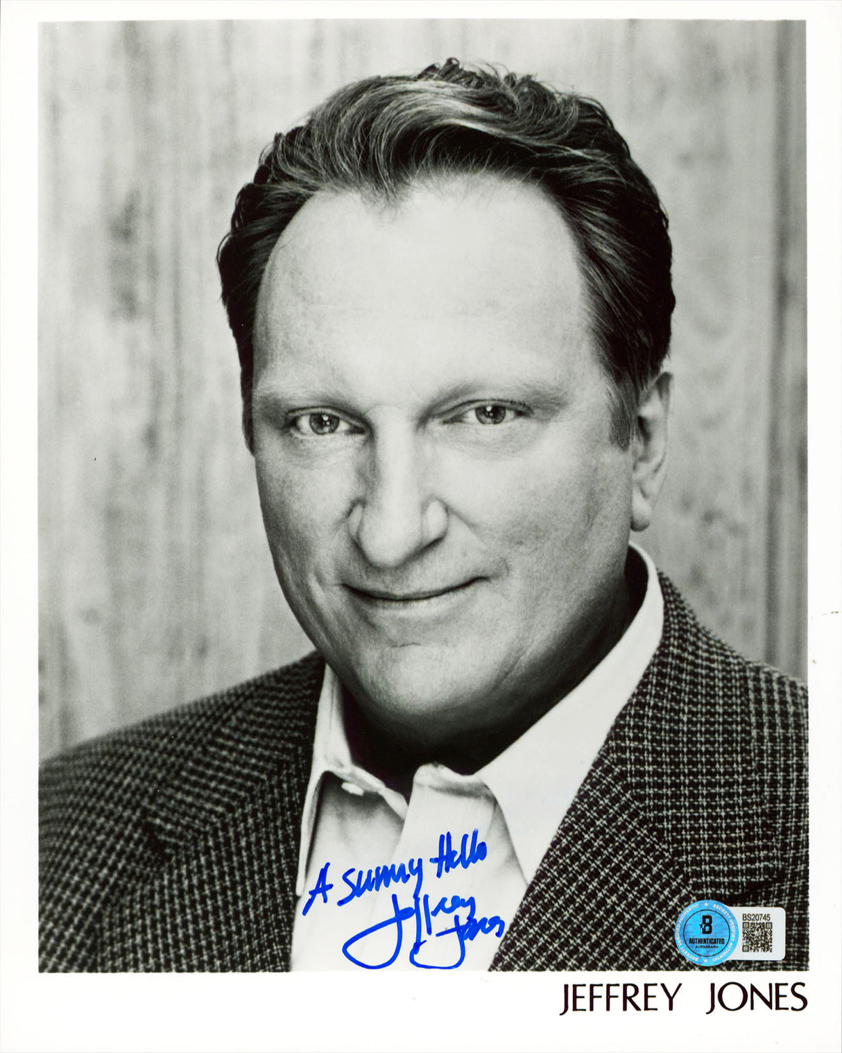 Jeffrey Jones Beetlejuice "A Sunny Hello" Signed 8x10 Photo BAS #BS20745