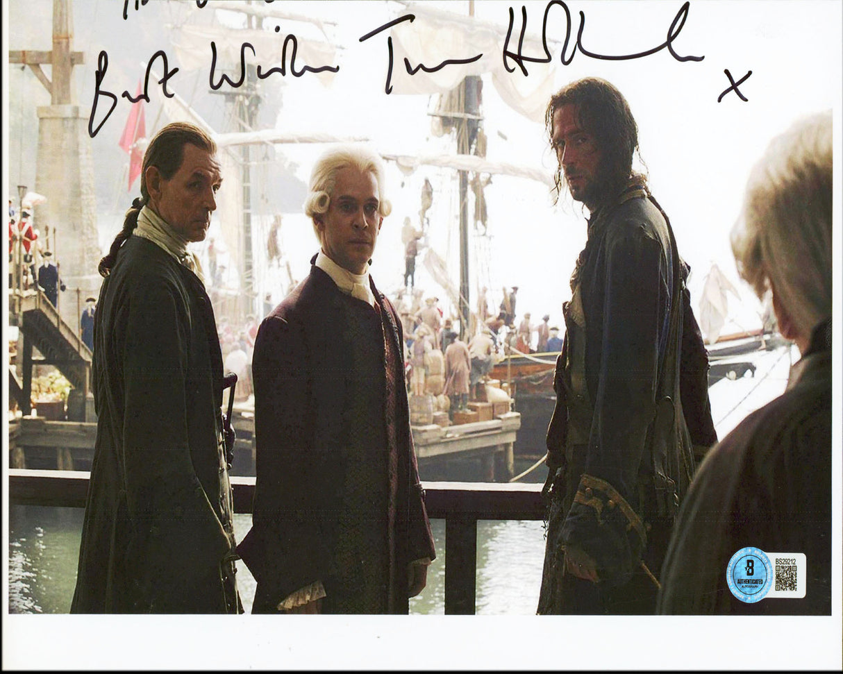Tom Hollander Pirates Caribbean "Best Wishes" Signed Photo 7.5x11 BAS #BS29212