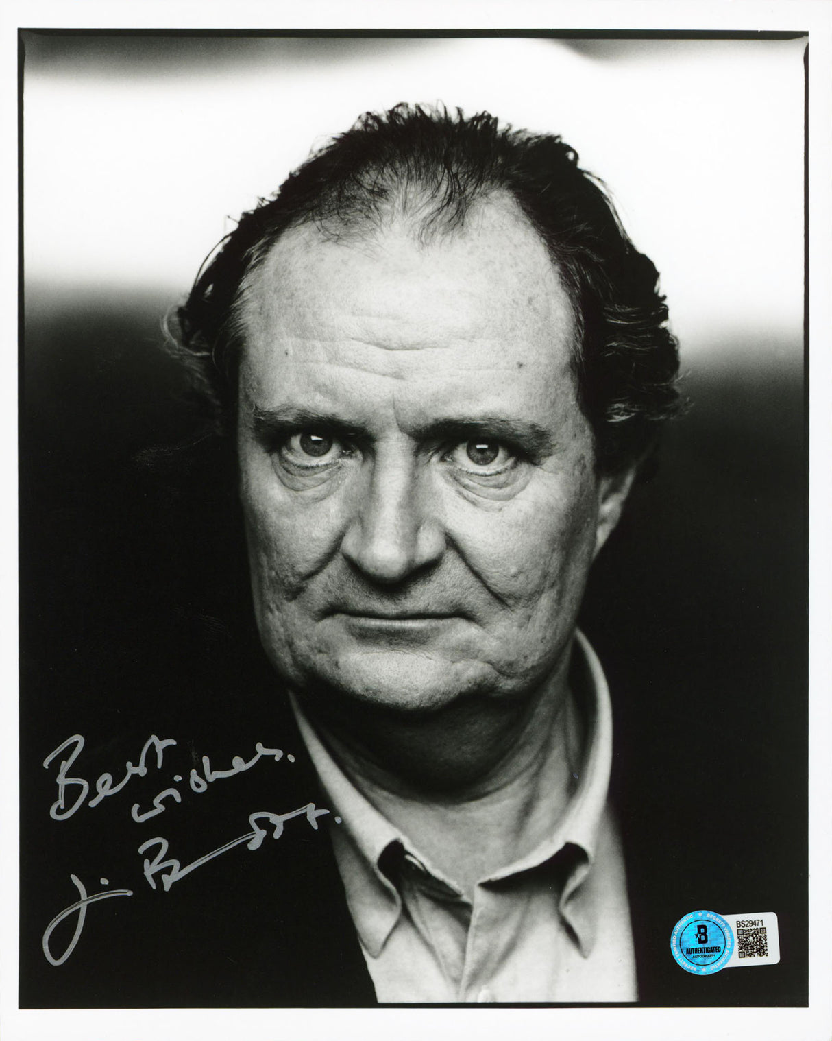 Jim Broadbent The Fisher King "Best Wishes" Signed 8x10 Photo BAS #BS29471