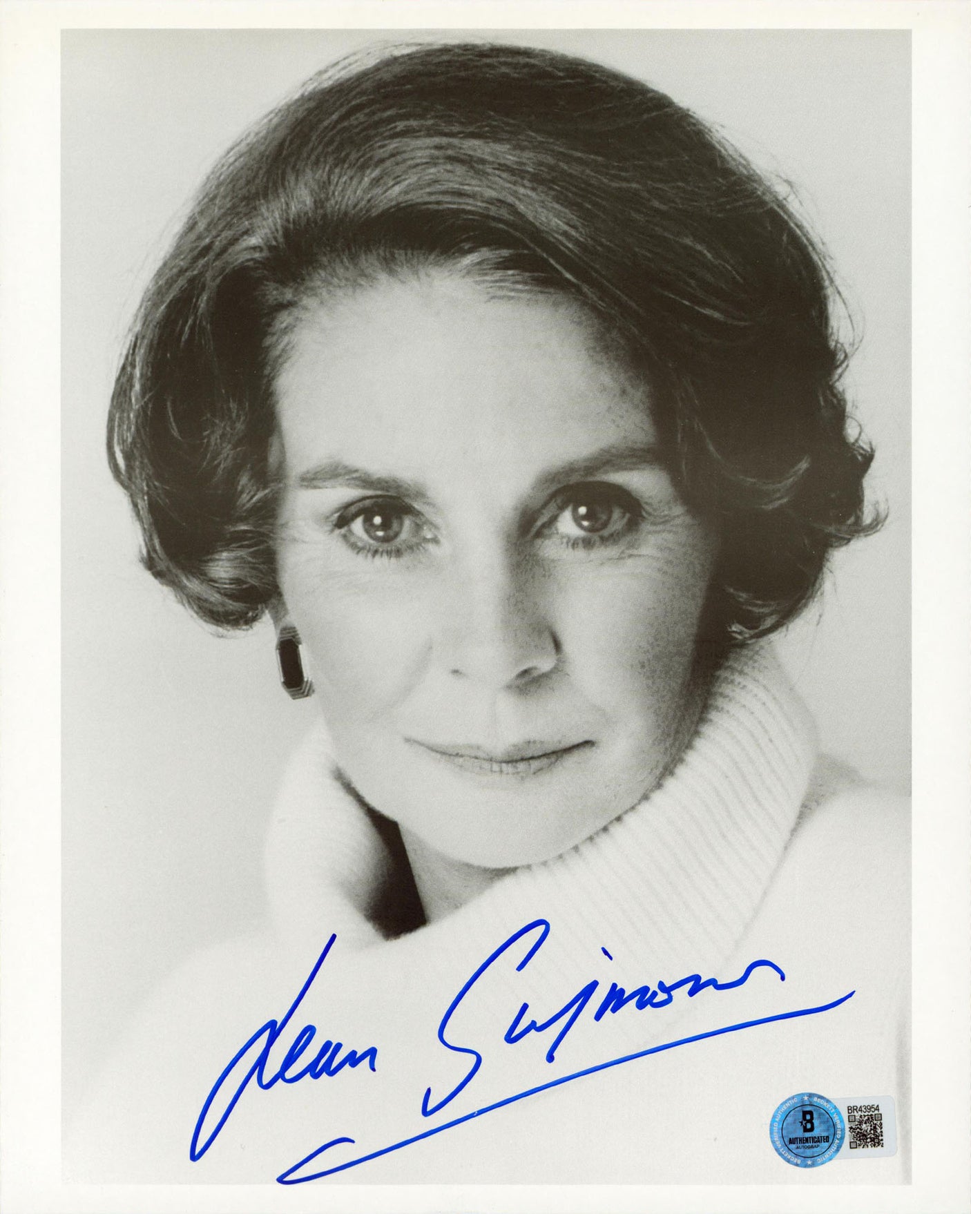 Jean Simmons Spartacus Authentic Signed 8x10 Vertical Photo BAS #BR43954