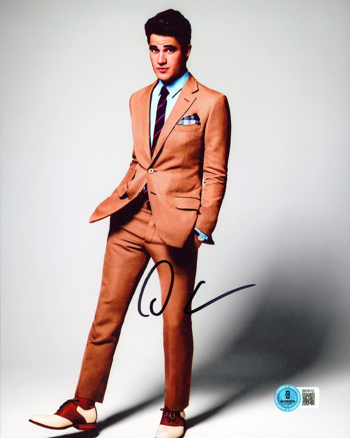 Darren Criss Glee Authentic Signed 8x10 Vertical Photo BAS #BS78112
