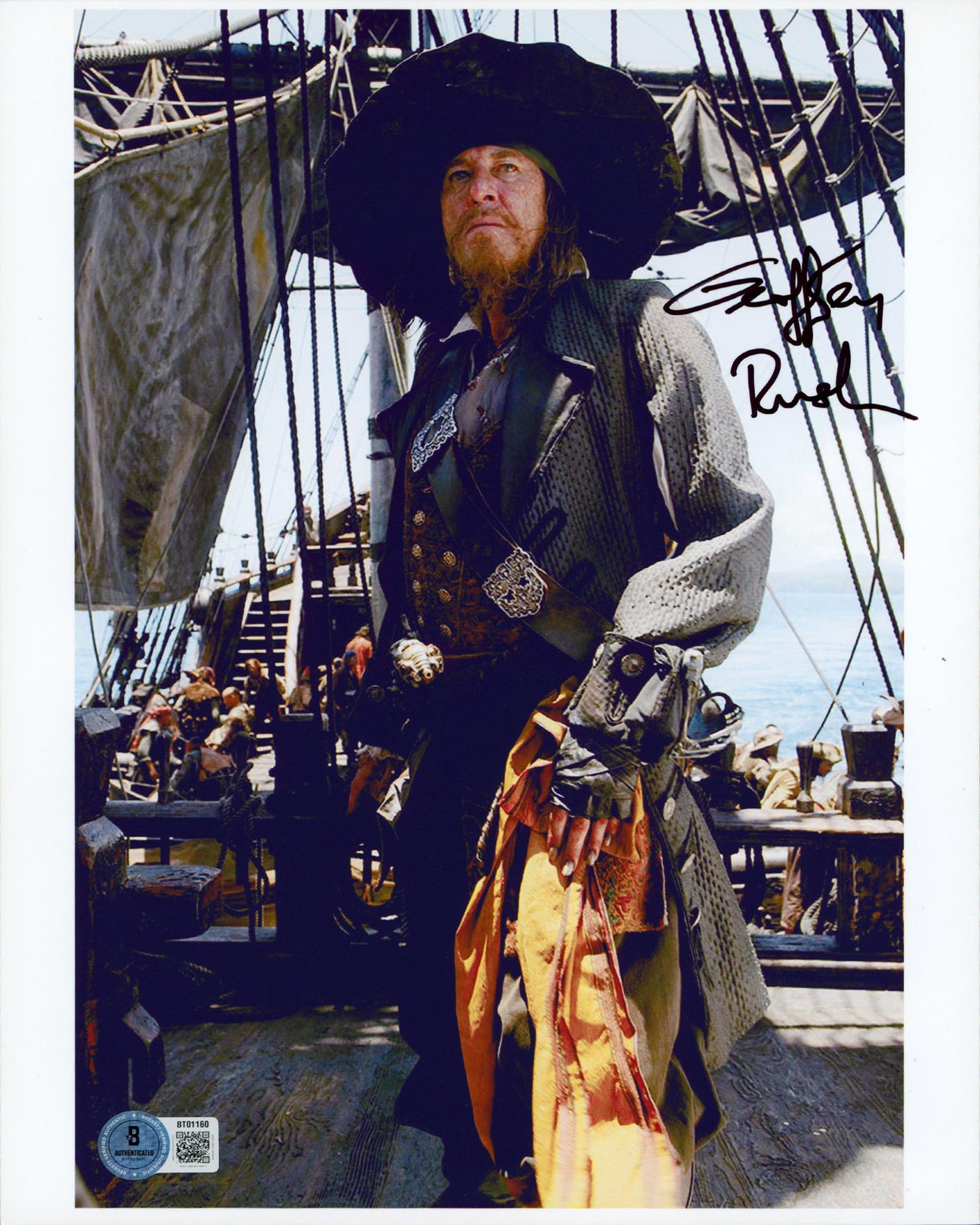 Geoffrey Rush Pirates Of The Caribbean 2x Signed 8.5x11 Photo BAS #BT01160