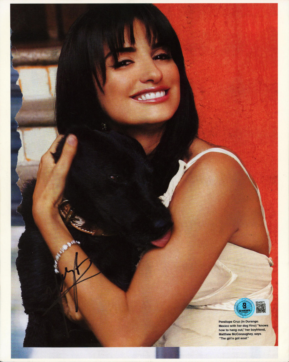 Penelope Cruz Vanilla Sky Authentic Signed 8.5x11 Vertical Photo BAS #BS40971