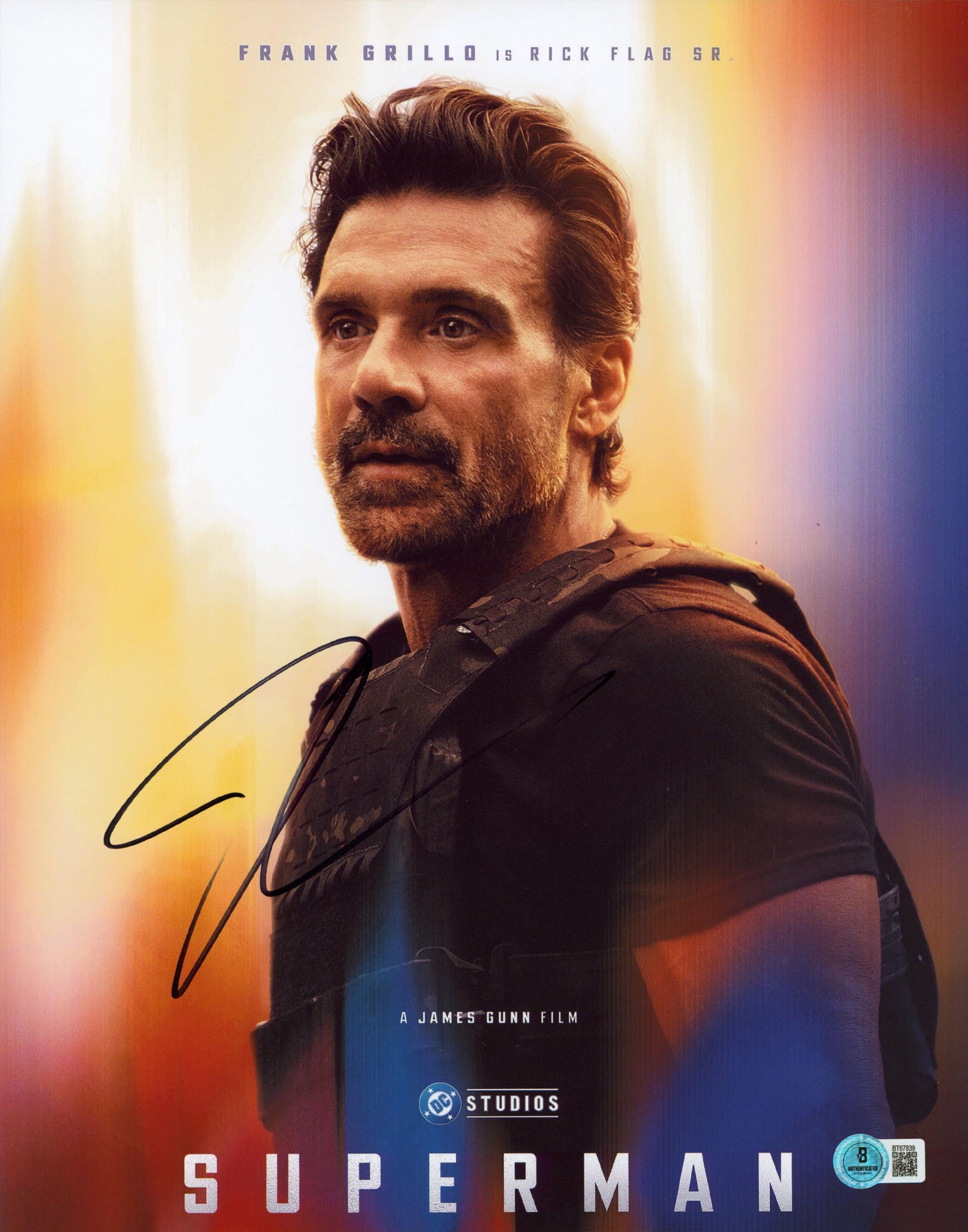 Frank Grillo Superman Authentic Signed 11x14 Vertical Photo BAS #BT67839
