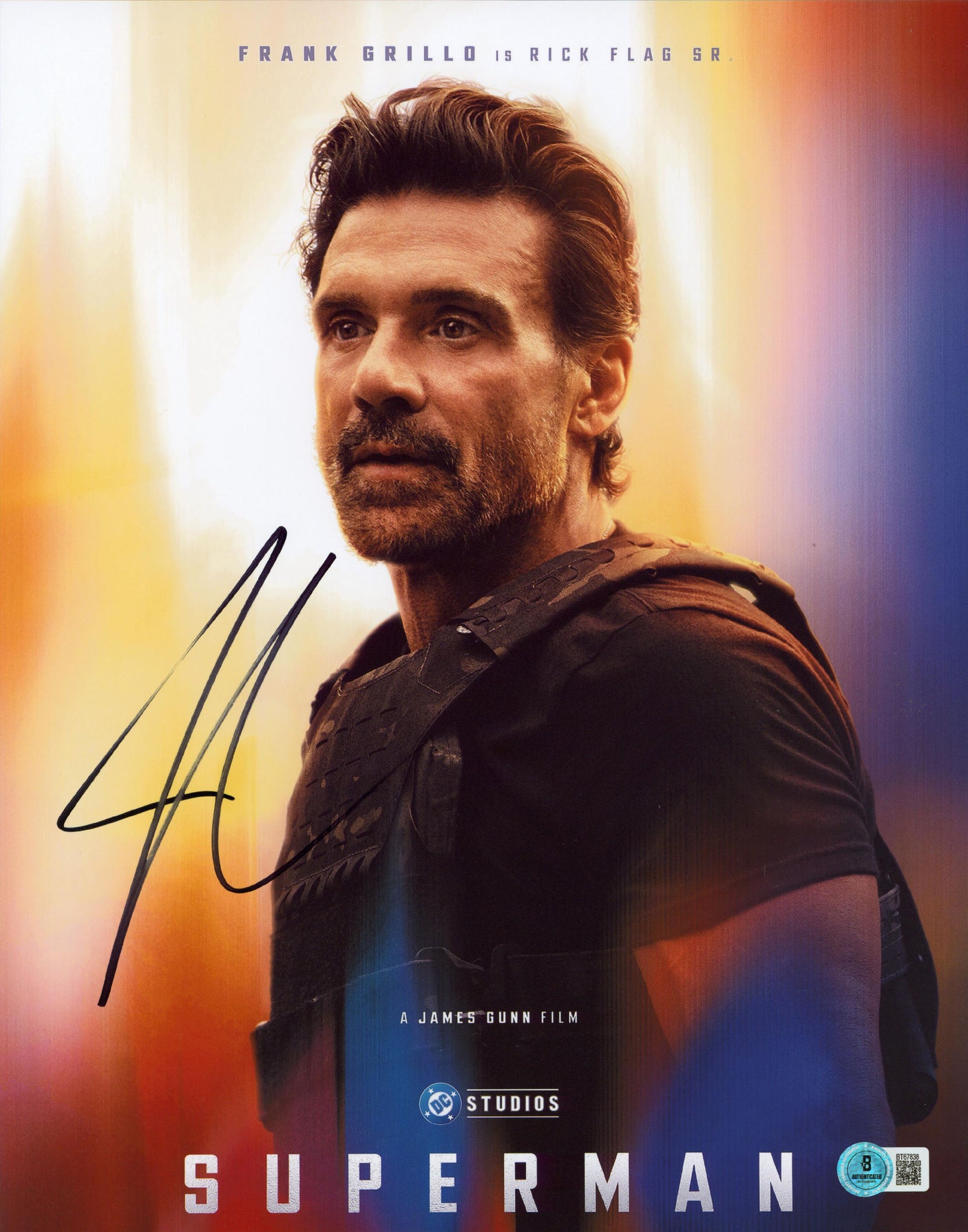 Frank Grillo Superman Authentic Signed 11x14 Vertical Photo BAS #BT67838