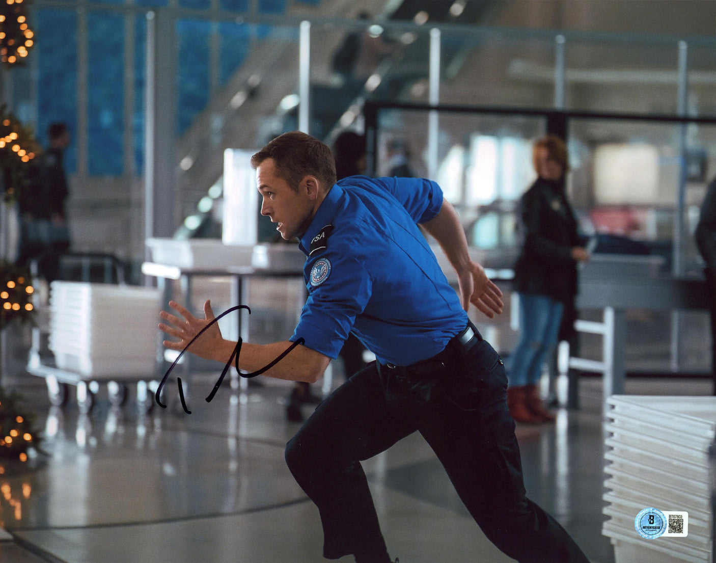 Taron Egerton Carry On Authentic Signed 11x14 Horizontal Photo BAS #BT67803