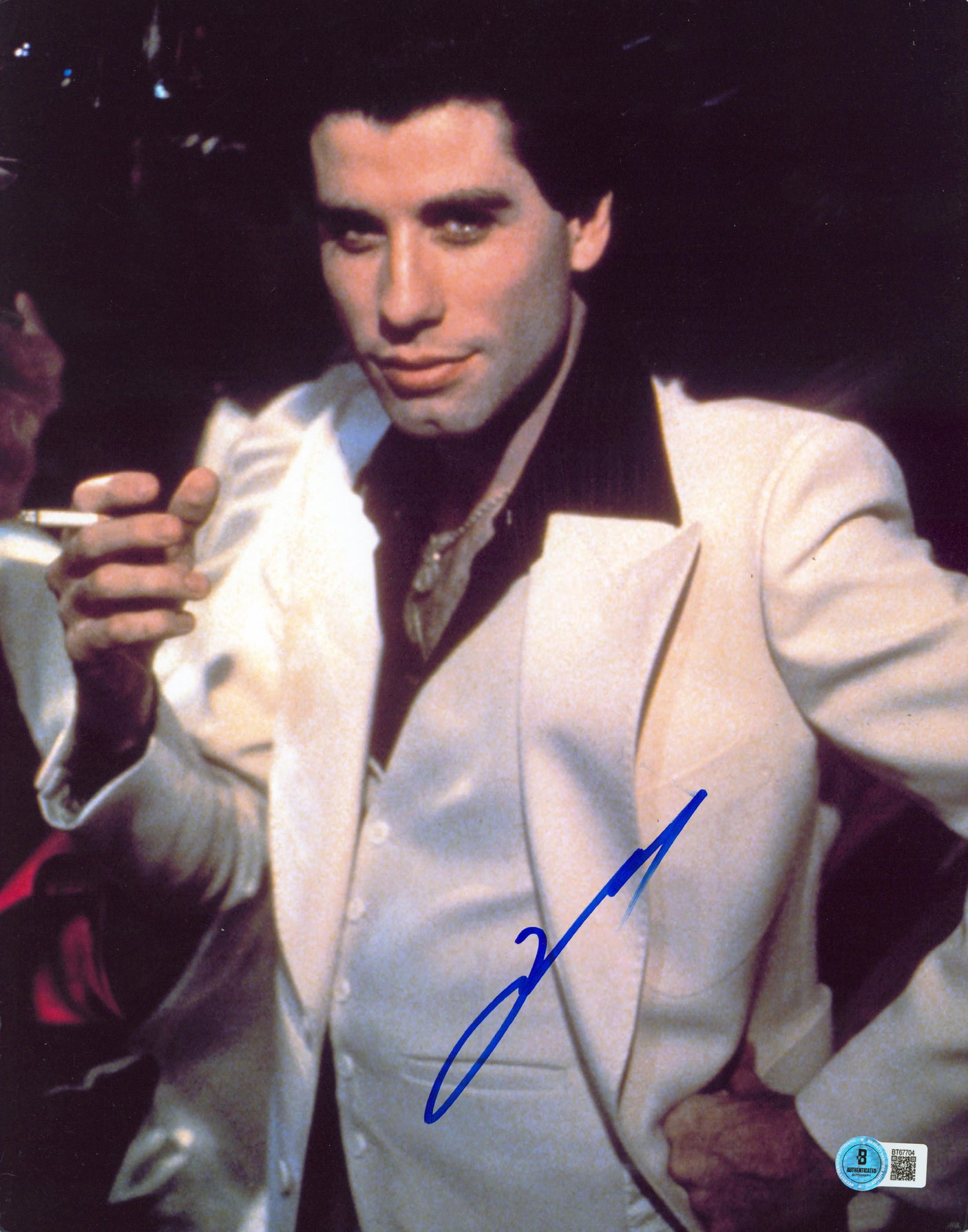 John Travolta Saturday Night Fever Authentic Signed 11x14 Photo BAS #BT67704
