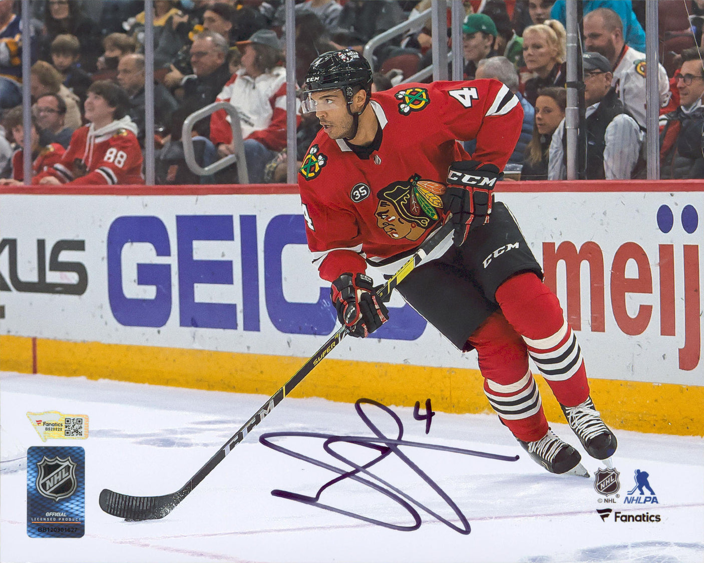 Blackhawks Seth Jones Authentic Signed 8x10 Horizontal Photo Fanatics