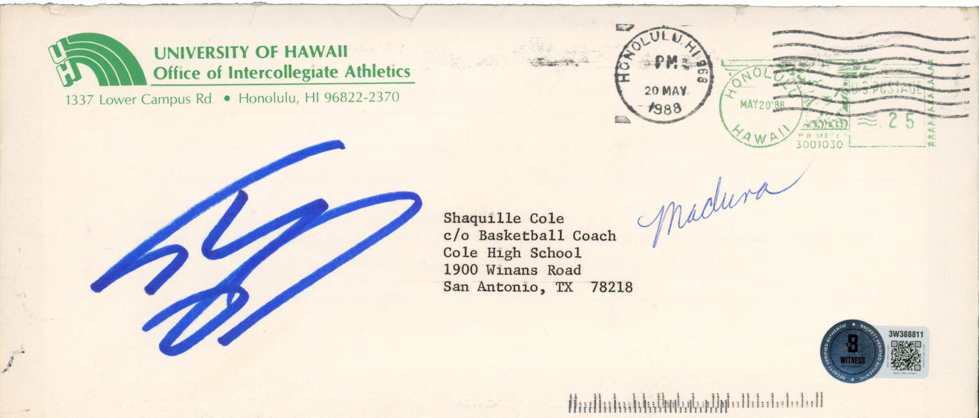 Shaquille O'Neal Signed 1988 University of Hawaii Recruitment Letter BAS