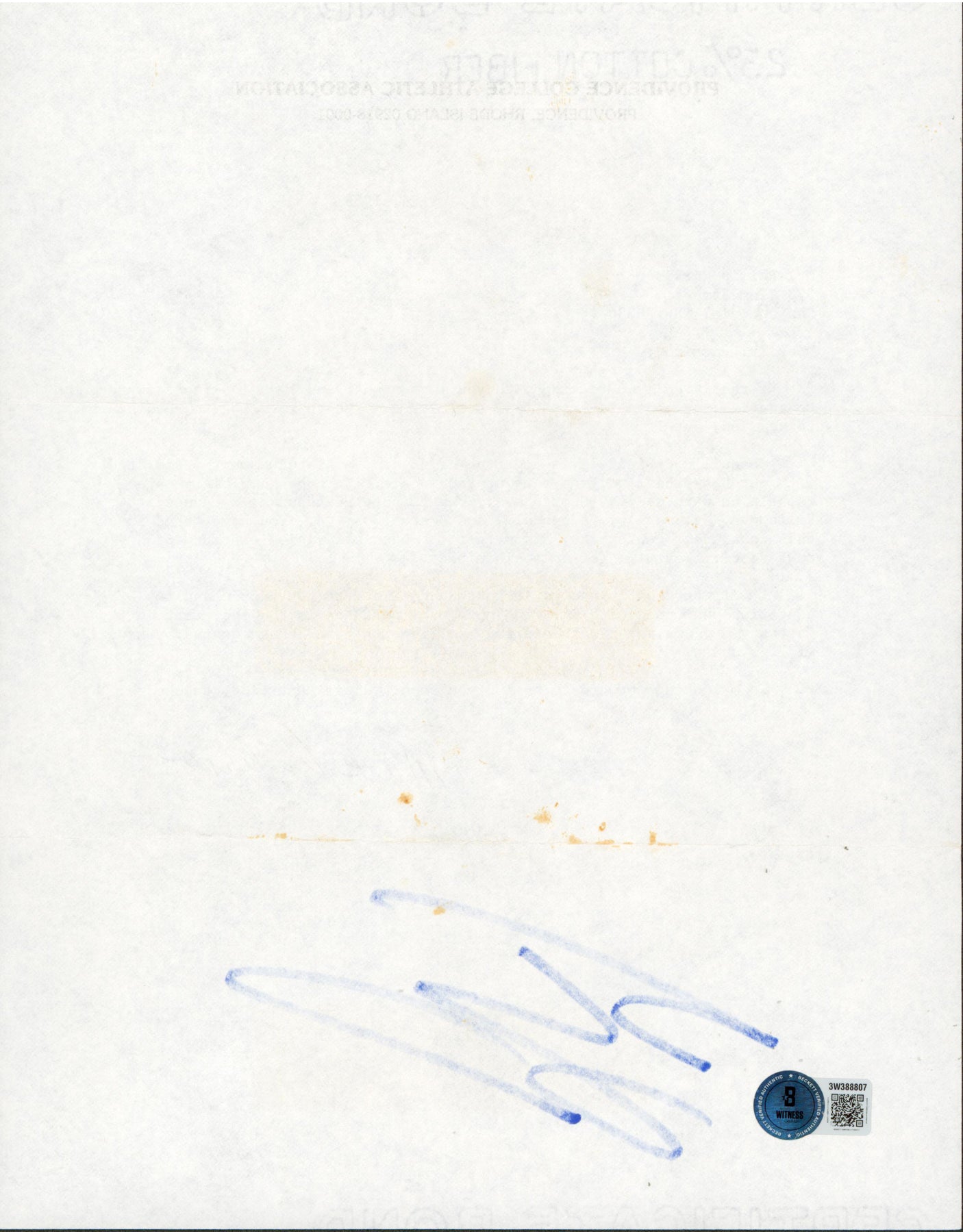 Shaquille O'Neal Authentic Signed 1988 Providence College Recruitment Letter BAS