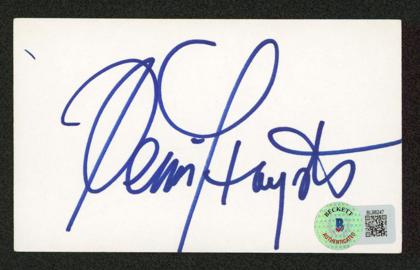 Dennis Haysbert Major League Authentic Signed 3x5 Index Card BAS #BL98247