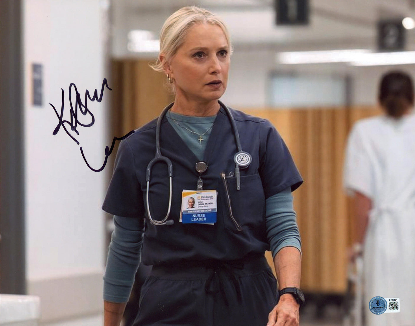 Katherine LaNasa The Pitt Authentic Signed 11x14 Horizontal Photo BAS #BT03394