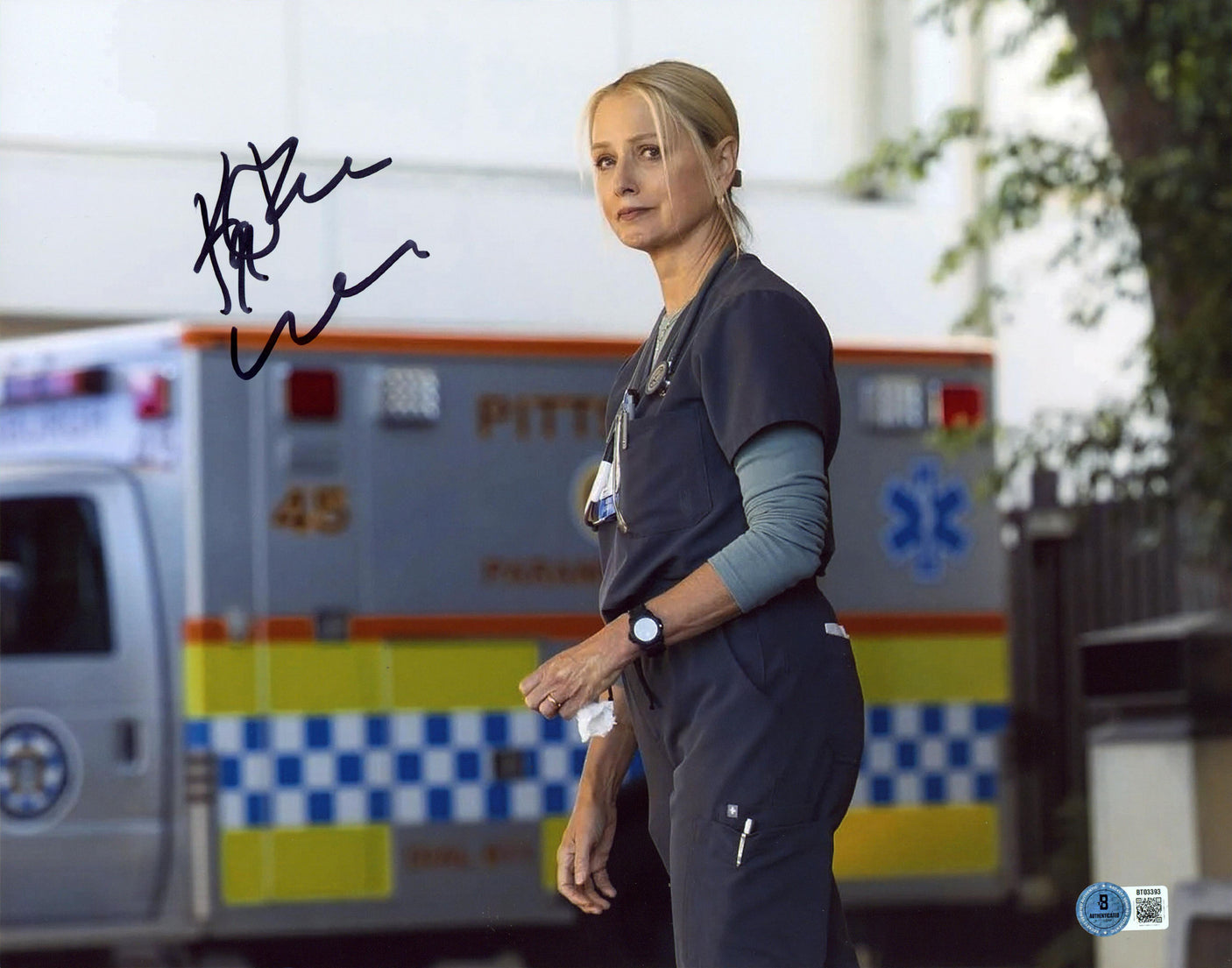 Katherine LaNasa The Pitt Authentic Signed 11x14 Horizontal Photo BAS #BT03393