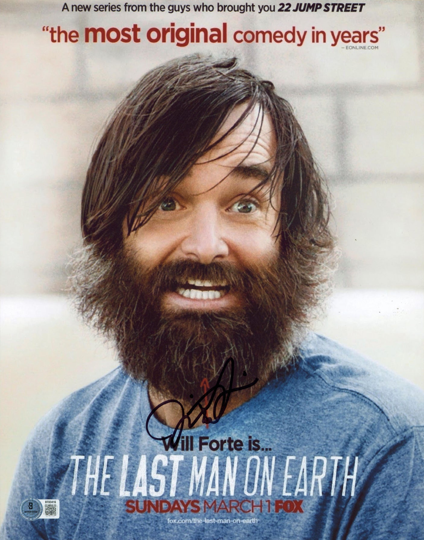 Will Forte The Last Man On Earth Authentic Signed 11x14 Photo BAS #BT03416