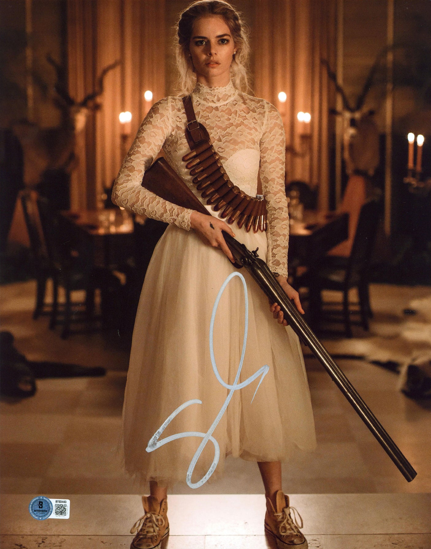 Samara Weaving Ready or Not Authentic Signed 11x14 Vertical Photo BAS #BT03443