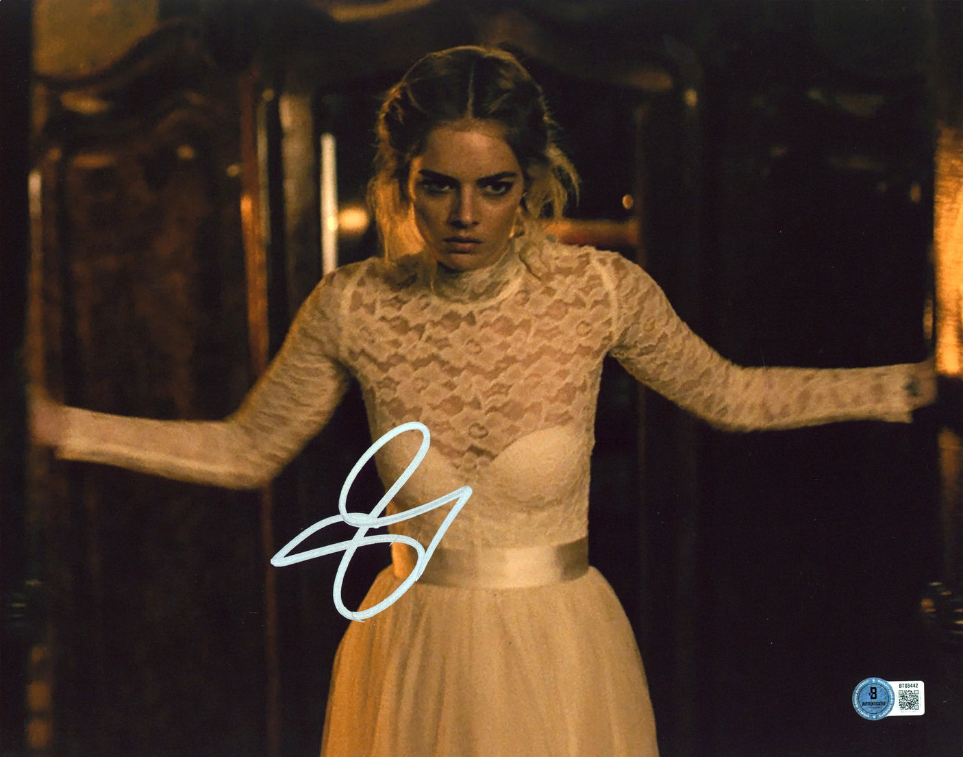 Samara Weaving Ready or Not Authentic Signed 11x14 Horizontal Photo BAS #BS03442