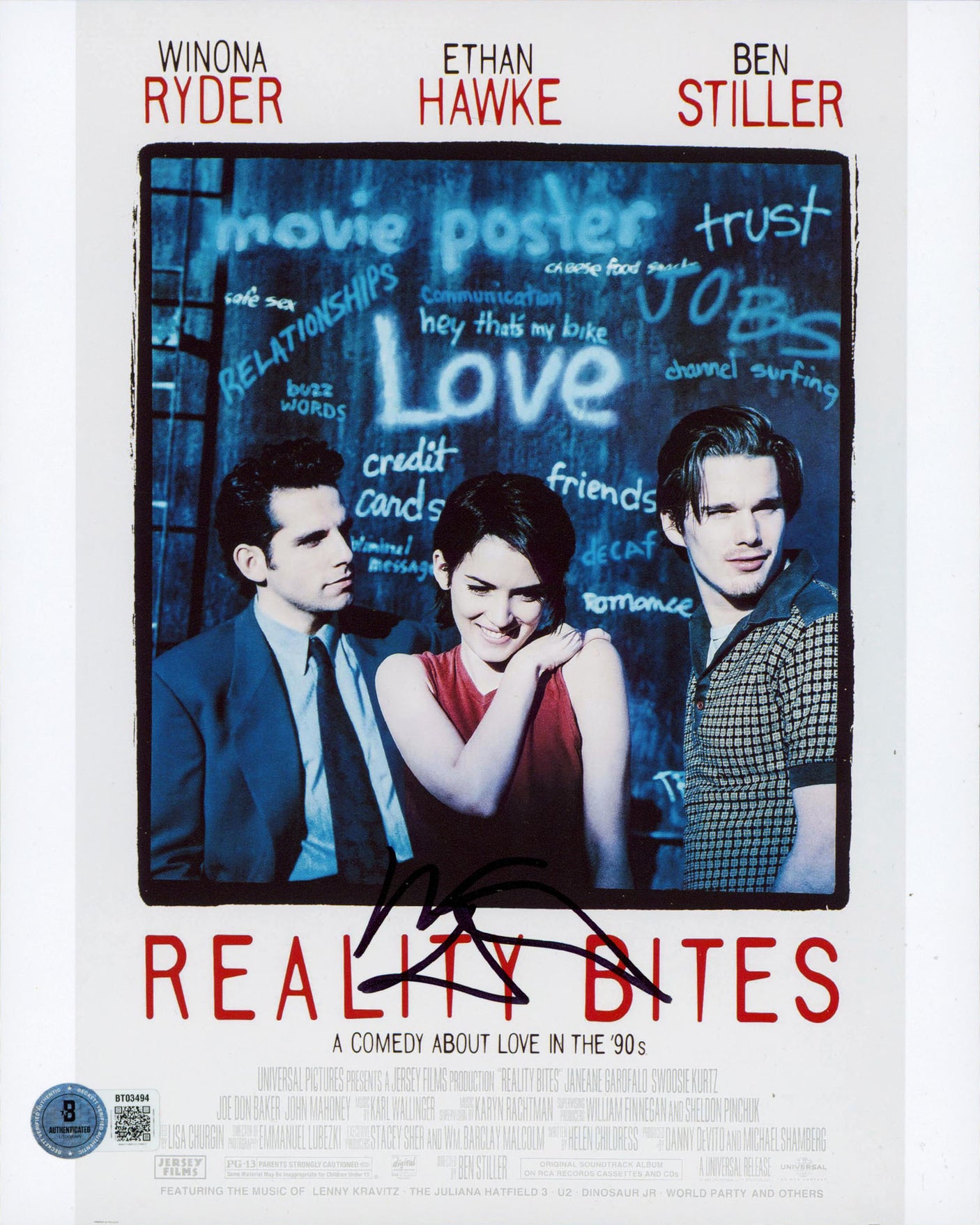 Ben Stiller Reality Bites Authentic Signed 8x10 Vertical Photo BAS #BT03494