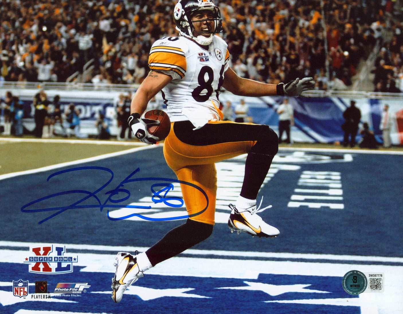 Steelers Hines Ward Signed 8x10 Horizontal Touchdown Photo BAS Witnessed