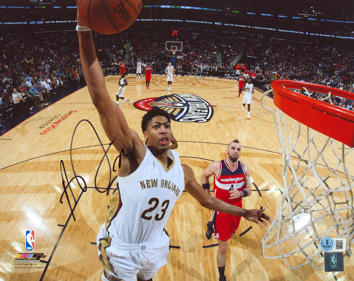 Pelicans Anthony Davis Authentic Signed 11x14 Horizontal Photo BAS #BU64159
