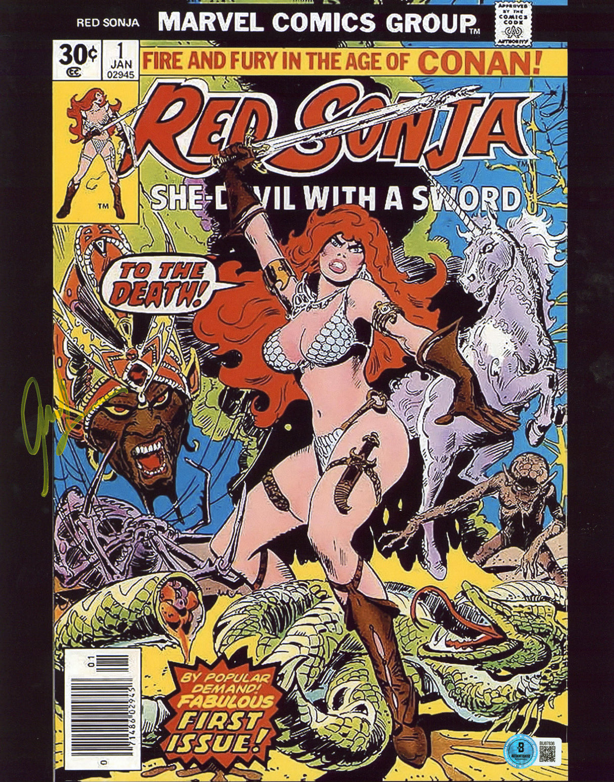 Matilda Lutz Red Sonja Authentic Signed 11x14 Vertical Photo BAS #BU87836
