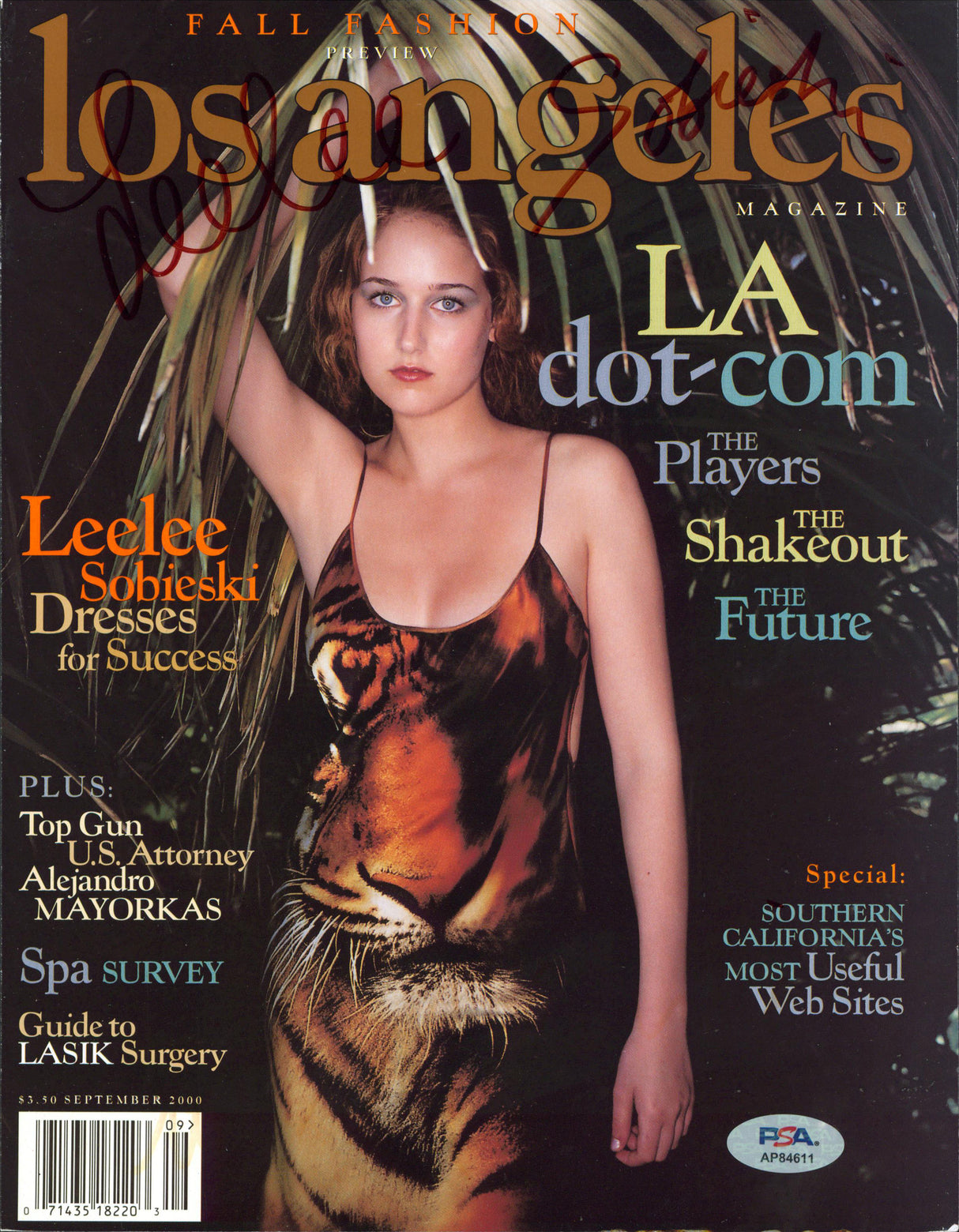 Leelee Sobieski Signed Los Angeles Magazine Cover September 2000 PSA/DNA AP84611