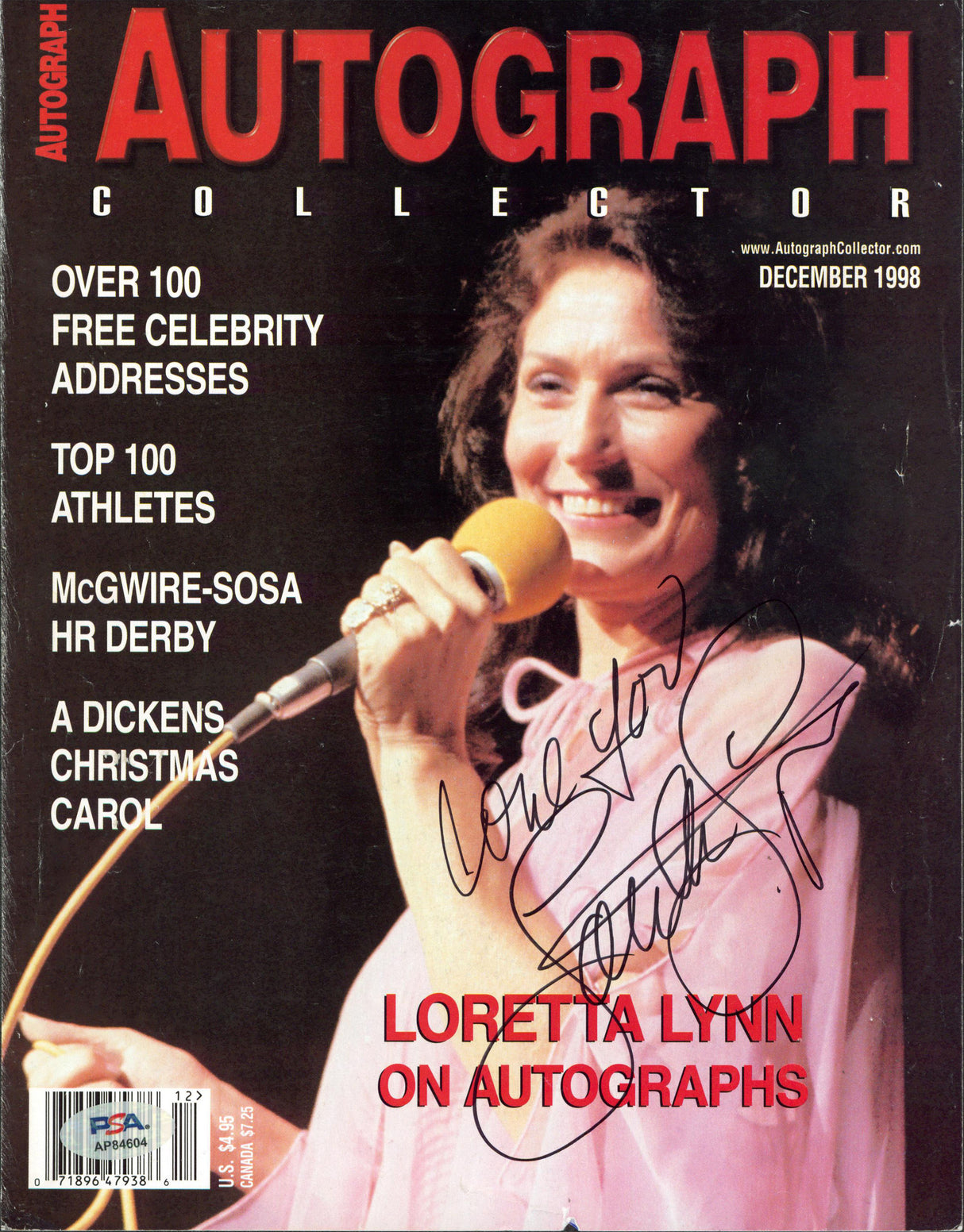 Loretta Lynn Signed Autograph Collector Magazine Cover Dec. 1998 PSA/DNA AP84604