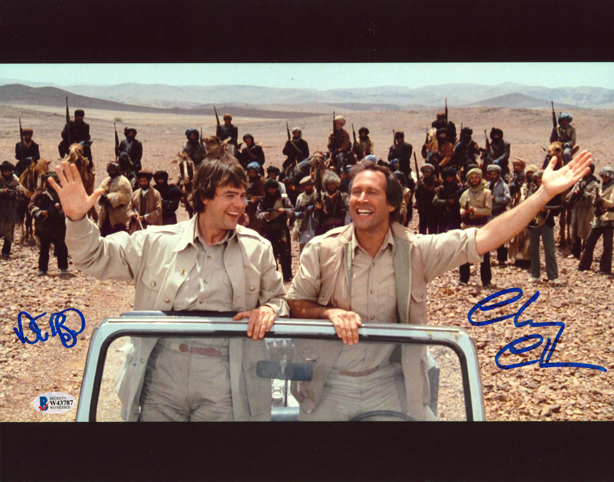 Chevy Chase & Dan Aykroyd Spies Like Us Signed 11x14 Jeep Photo BAS Witnessed