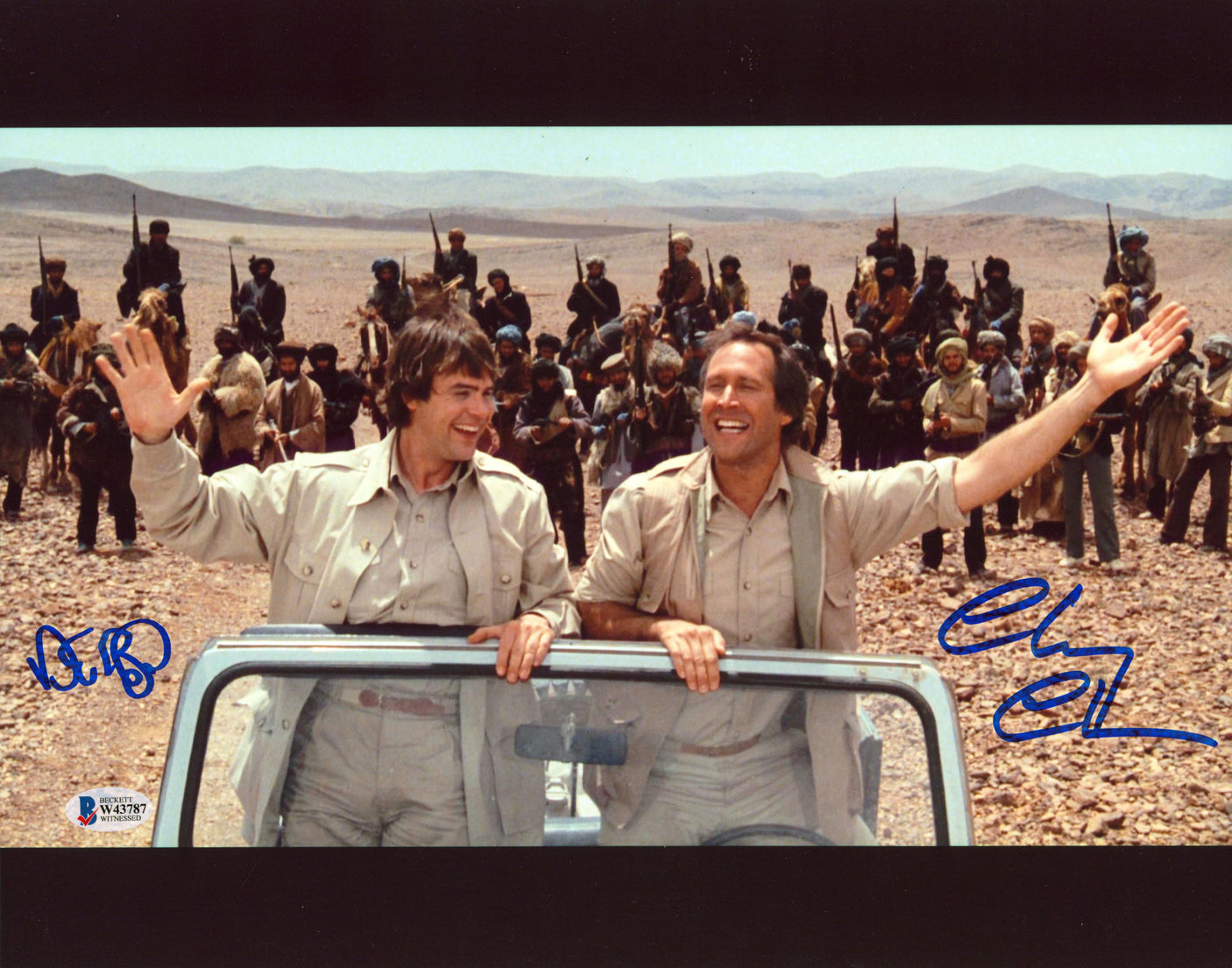 Chevy Chase & Dan Akroyd Spies Like Us Signed 11x14 Jeep Photo BAS Witnessed