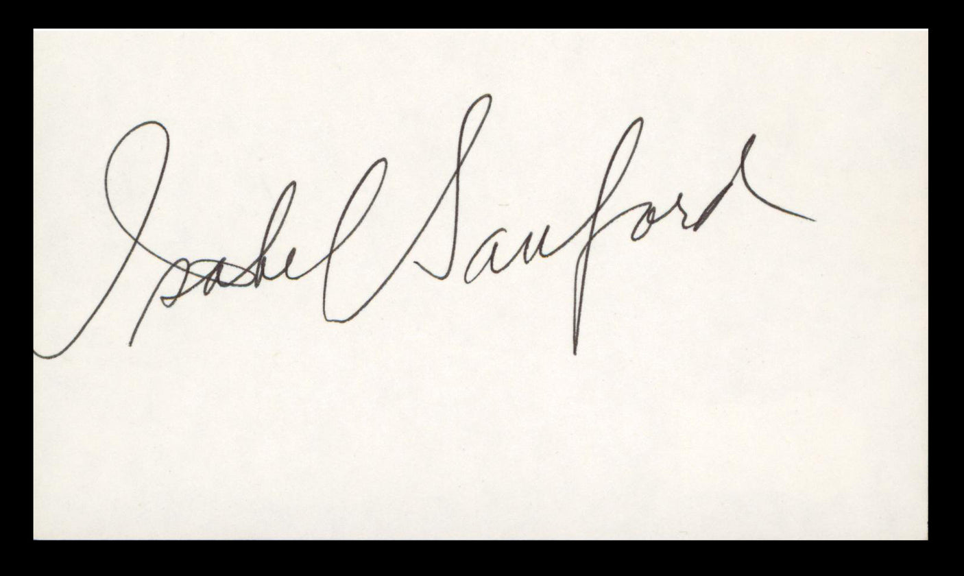 Isabel Sanford All In The Family Authentic Signed 3x5 Index Card Autographed BAS