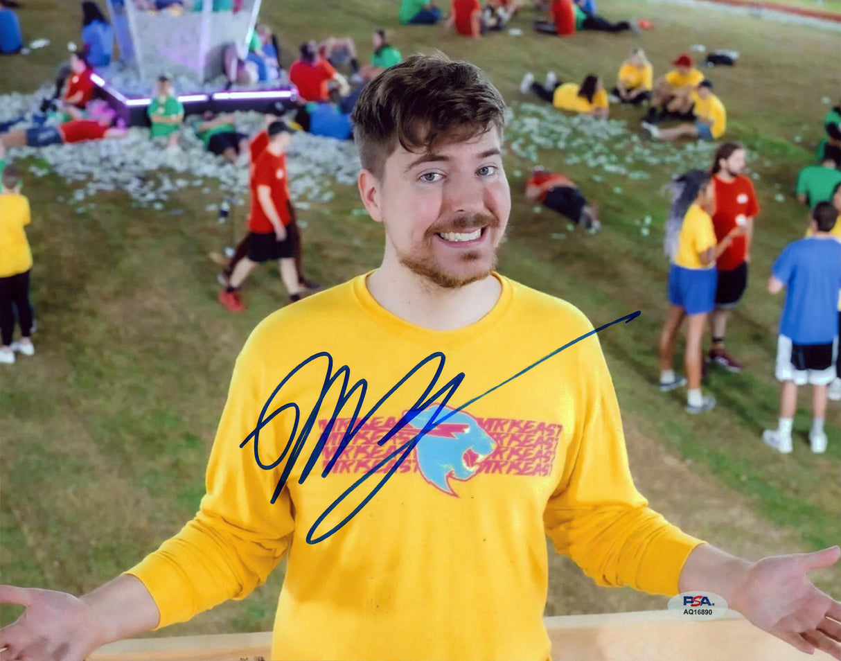 Mr. Beast Jimmy Donaldson YouTube Authentic Signed 11x14 Photo PSA/DNA #AQ16890