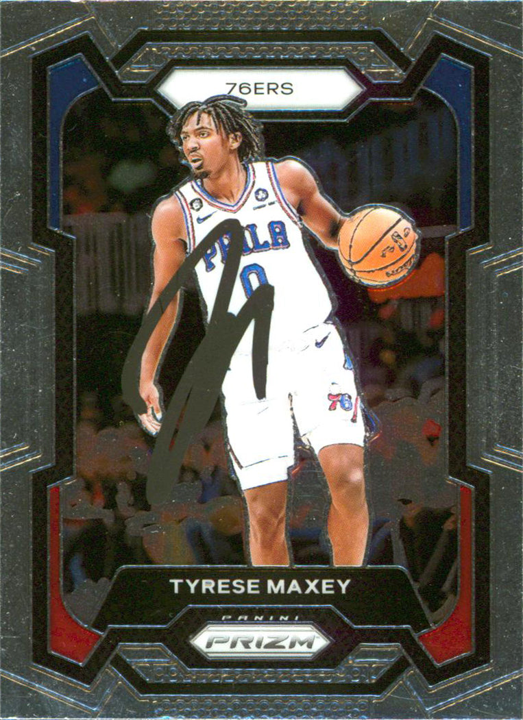76ers Tyrese Maxey Authentic Signed 2023 Panini Prizm #15 Card PSA/DNA #AP90742