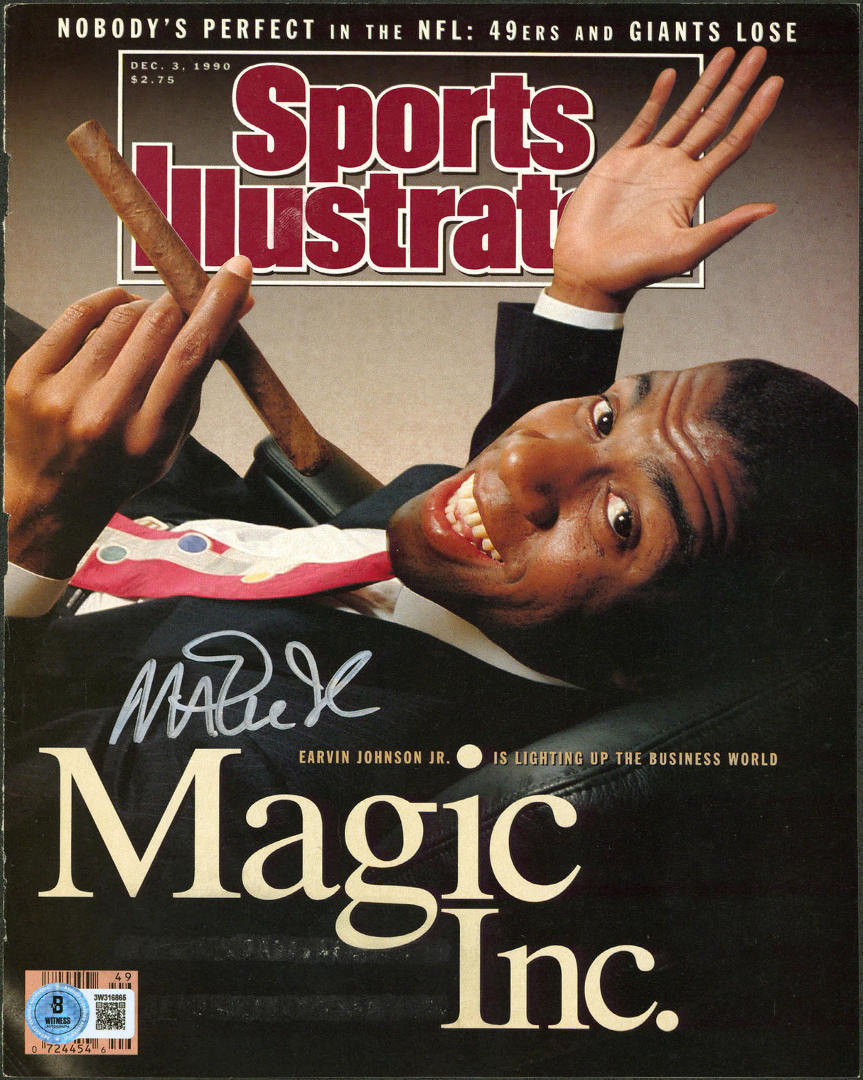 Lakers Magic Johnson Authentic Signed Dec. 1990 SI Magazine Cover BAS #3W316865