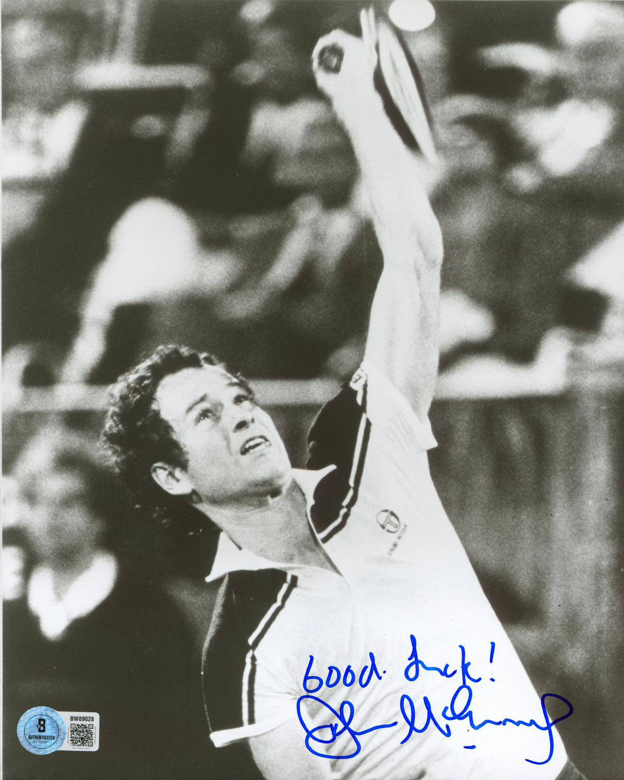 John McEnroe "Good Luck" Authentic Signed 8x10 Vertical Photo BAS #BW89028