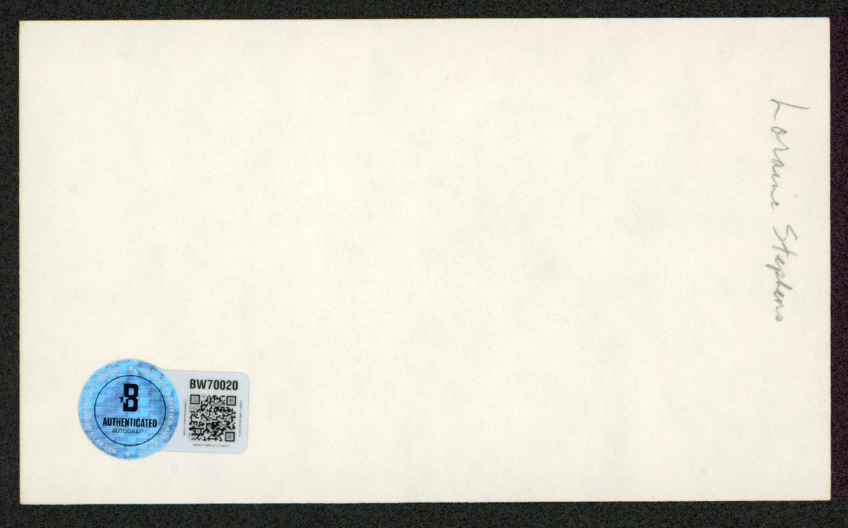 Laraine Stephens Police Woman Authentic Signed 3x5 Index Card BAS #BW70020