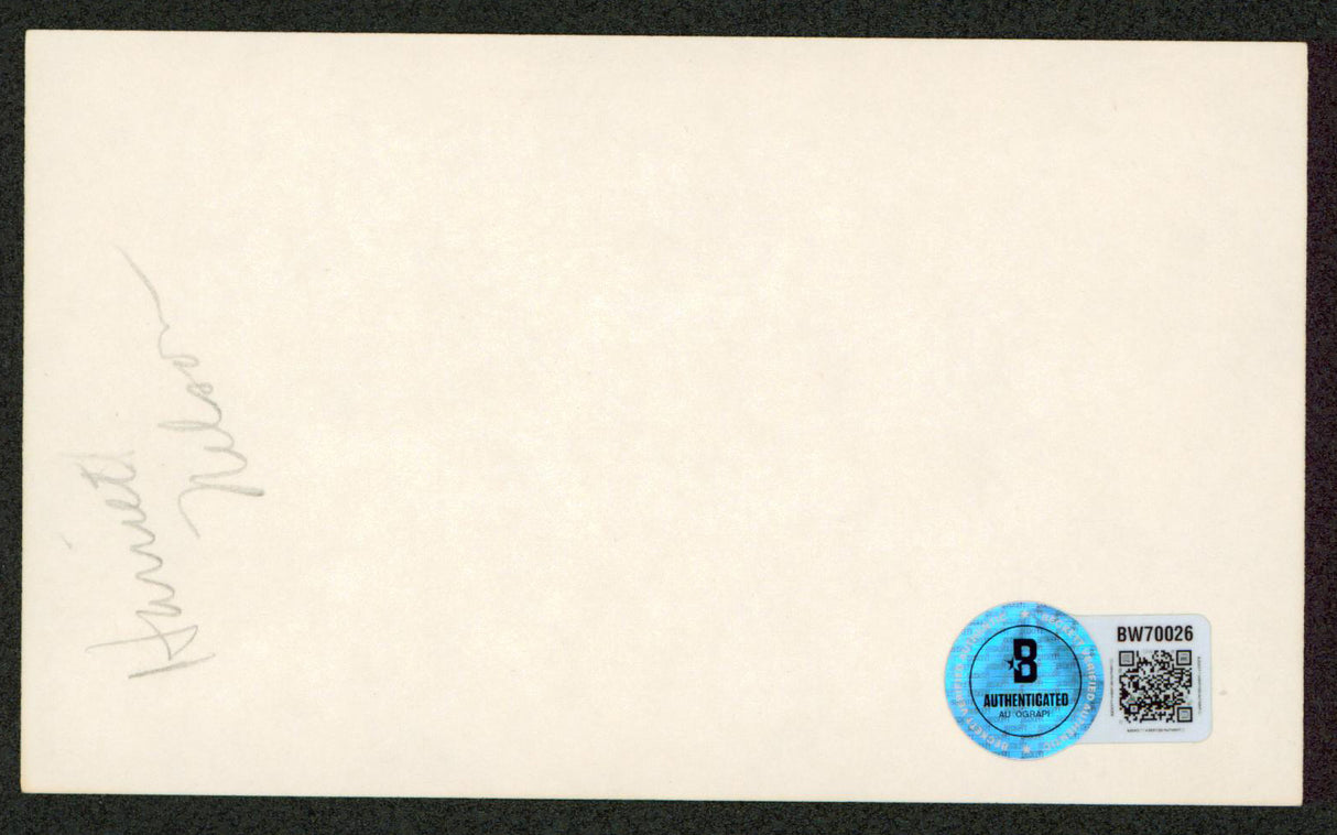 Harriet Nelson The Adventures Ozzie & Harriet Signed 3x5 Index Card BAS #BW70026