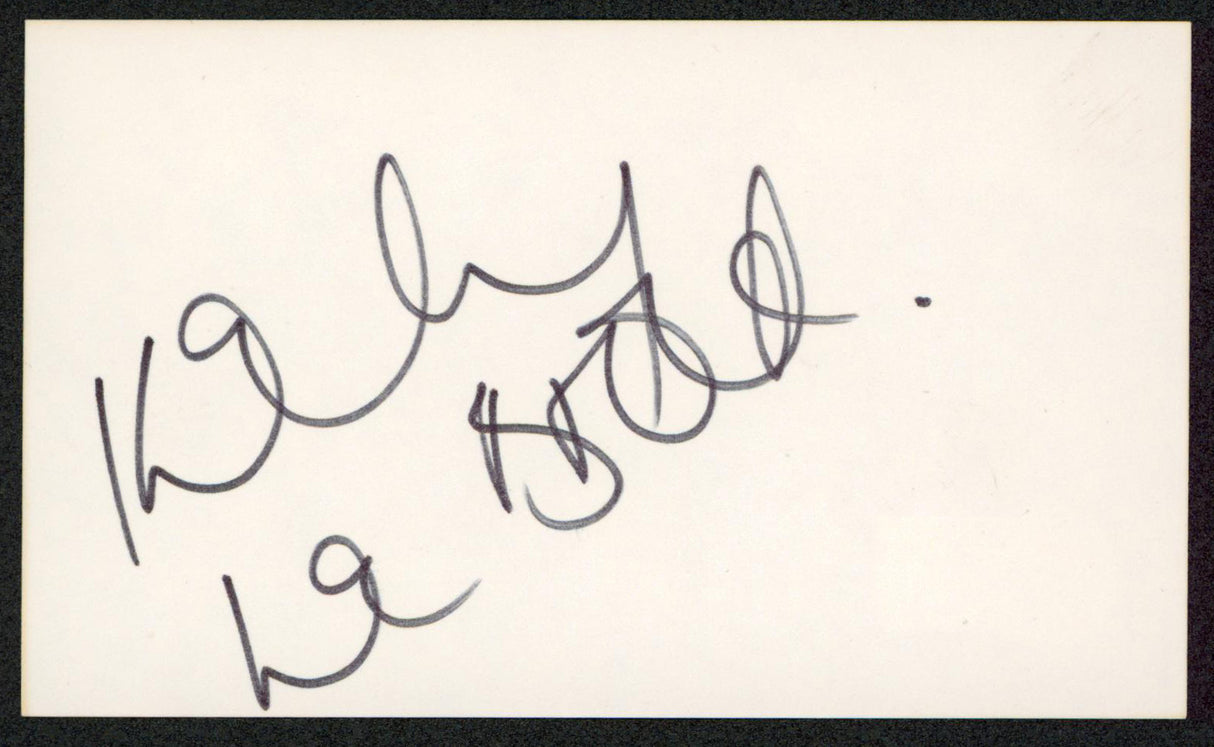 Kelly LeBrock Weird Science Authentic Signed 3x5 Index Card BAS #BW70083