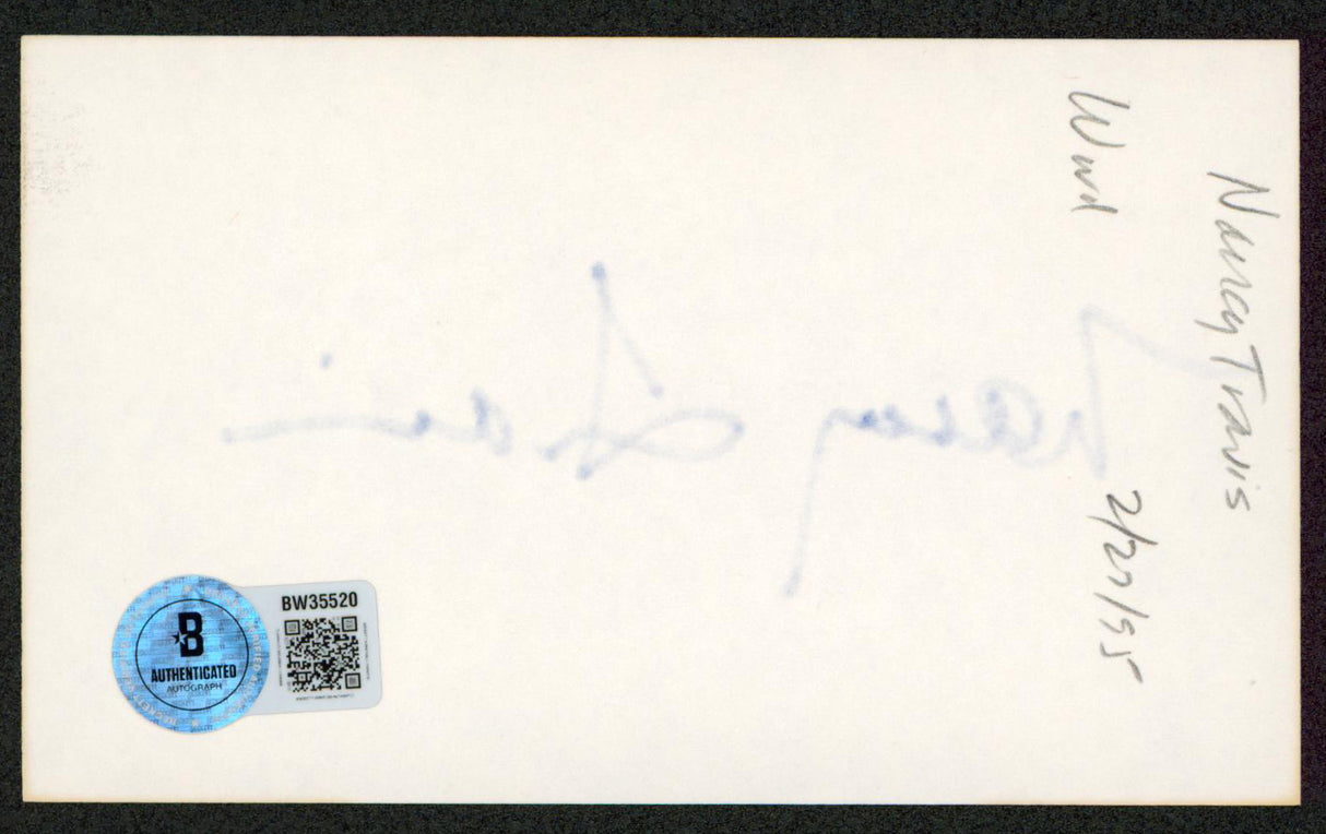 Nancy Travis Last Man Standing Authentic Signed 3x5 Index Card BAS #BW35520