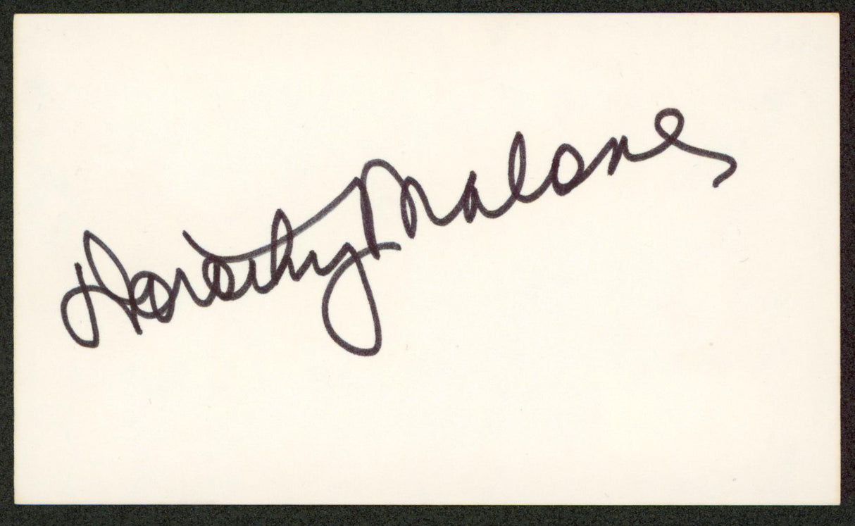 Dorothy Malone The Big Sleep Authentic Signed 3x5 Index Card BAS #BW35550