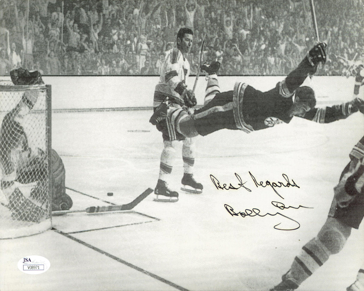Bruins Bobby Orr "Best Regards" Authentic Signed Photo 7.5x11 JSA #V08971