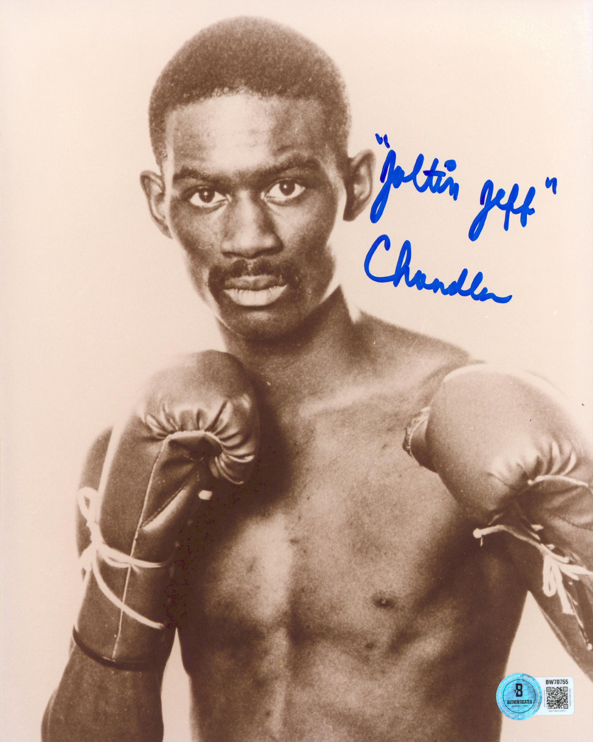 "Joltin Jeff" Chandler Authentic Signed 8x10 Photo Autographed BAS #BW70755