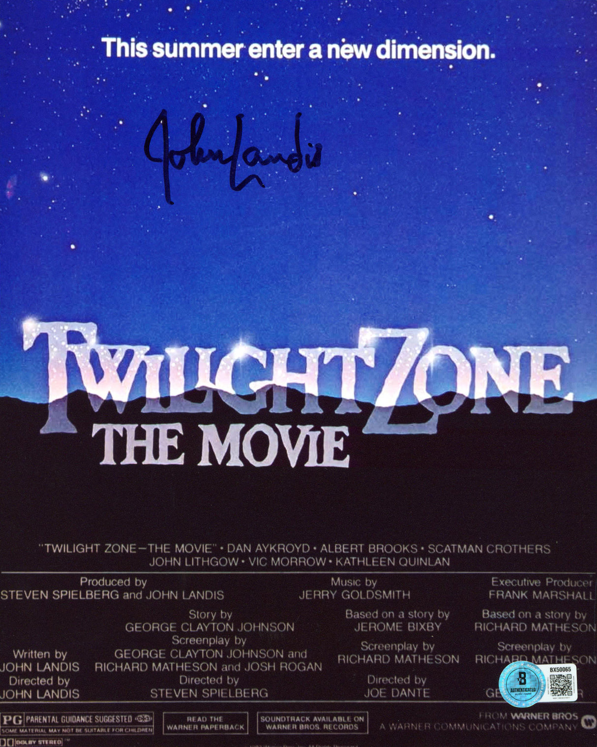 John Landis Twilight Zone The Movie Authentic Signed 8x10 Vertical Photo BAS 8