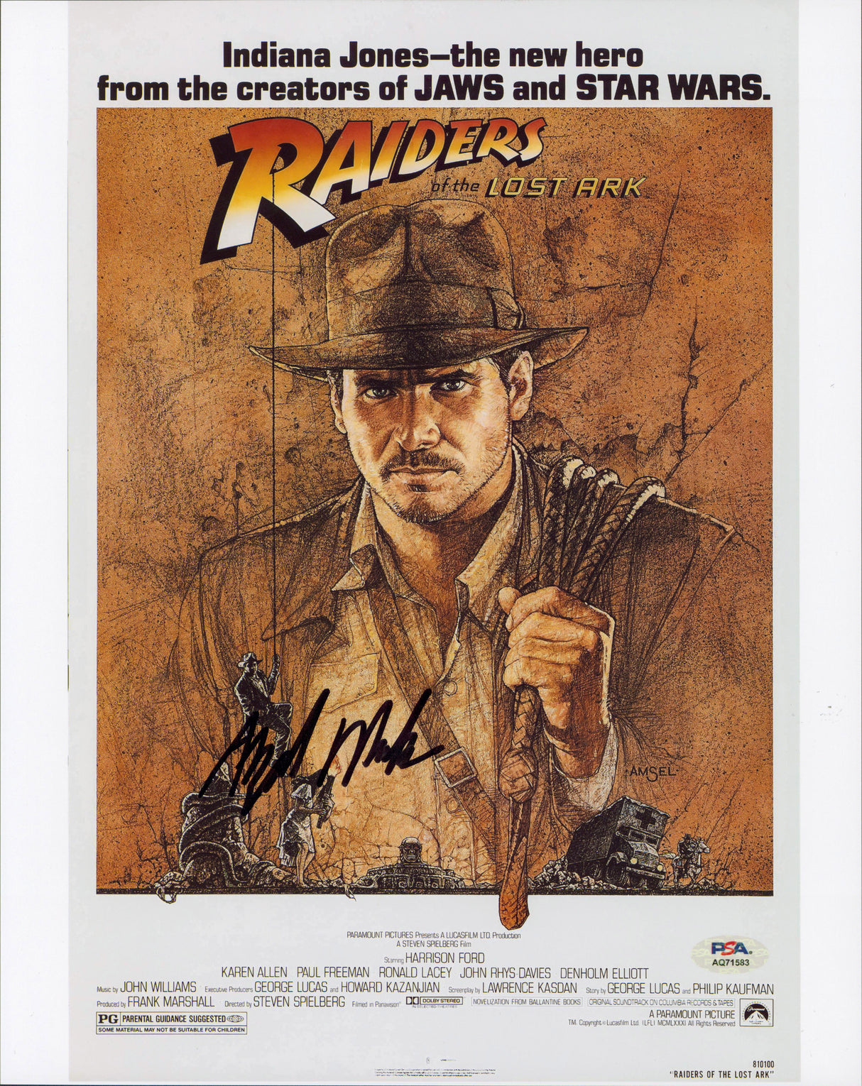 Alfred Molina Indiana Jones Raiders of the Lost Ark Signed 11x14 Photo PSA/DNA 2